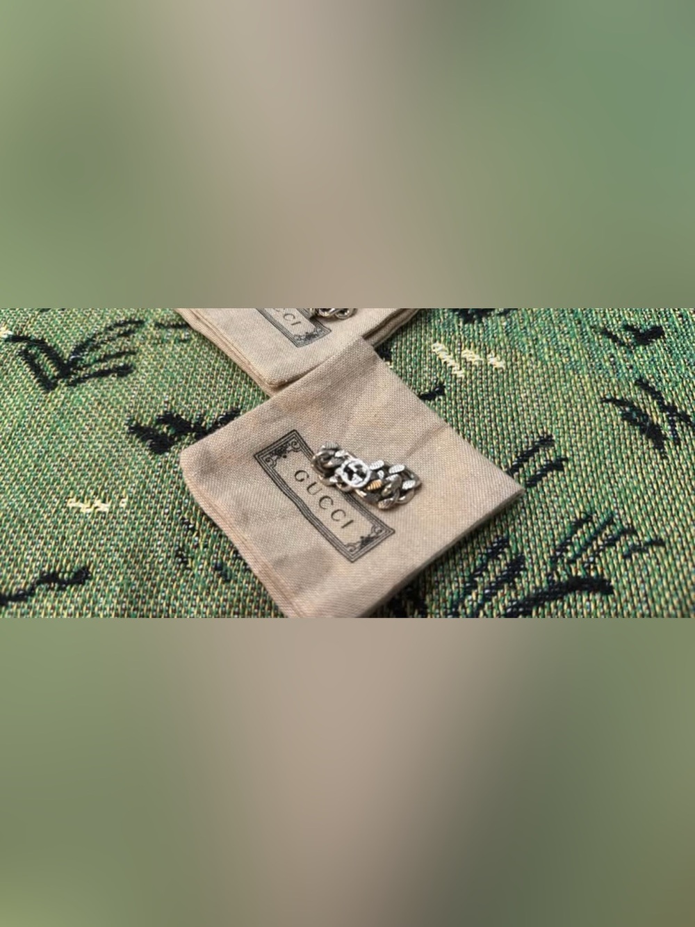Authentic Gucci Interlocking G Gourmette Chain Ring – Size S